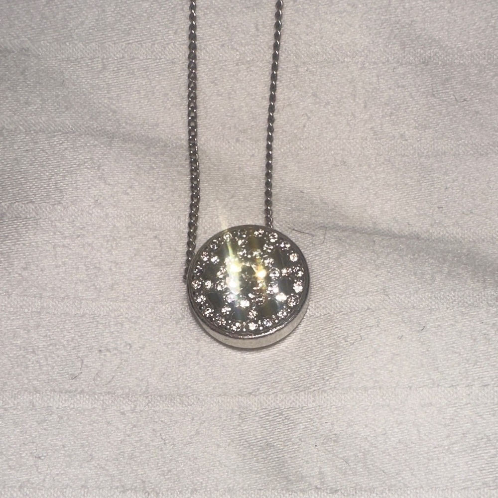 Brighton Silver and Crystal Circle Necklace